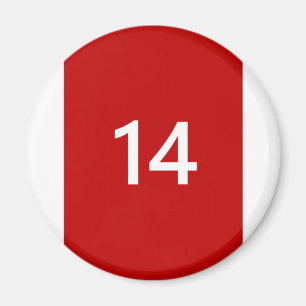 Aimant Légendaire n° 14 en rouge et blanc