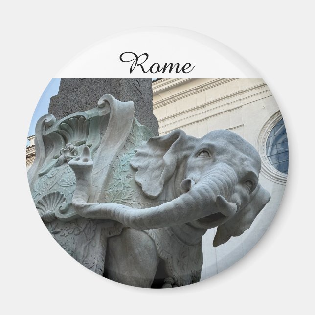 Aimant L'Éléphant et l'Obélisque de Bernini - Rome Italie (Devant)