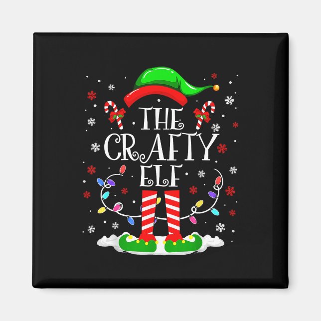 Aimant L'Elfe Crafty Drôle Joyeux Elf Xmas Correspondant  (Devant)