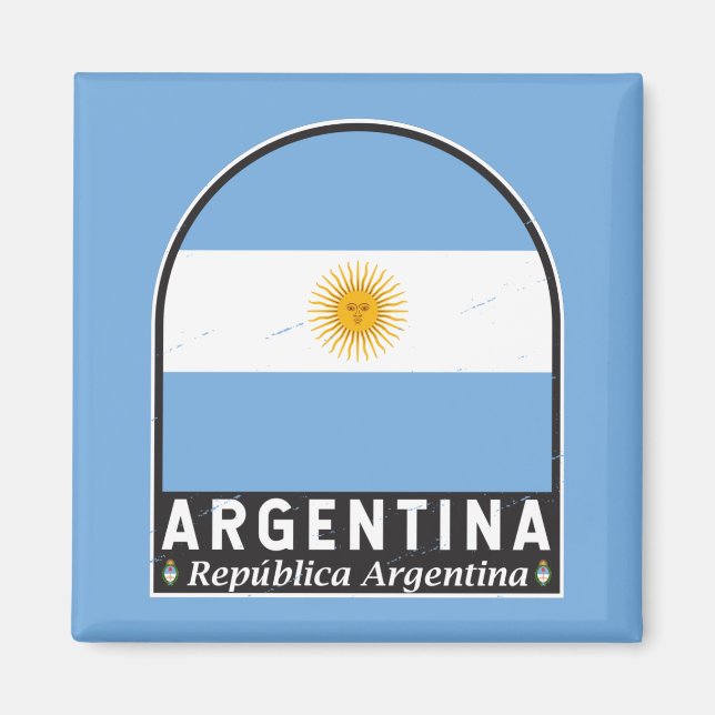 Aimant L'emblème du drapeau argentin est Vintage (Devant)