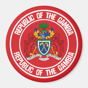 Aimant L'Emblème Rond Gambien