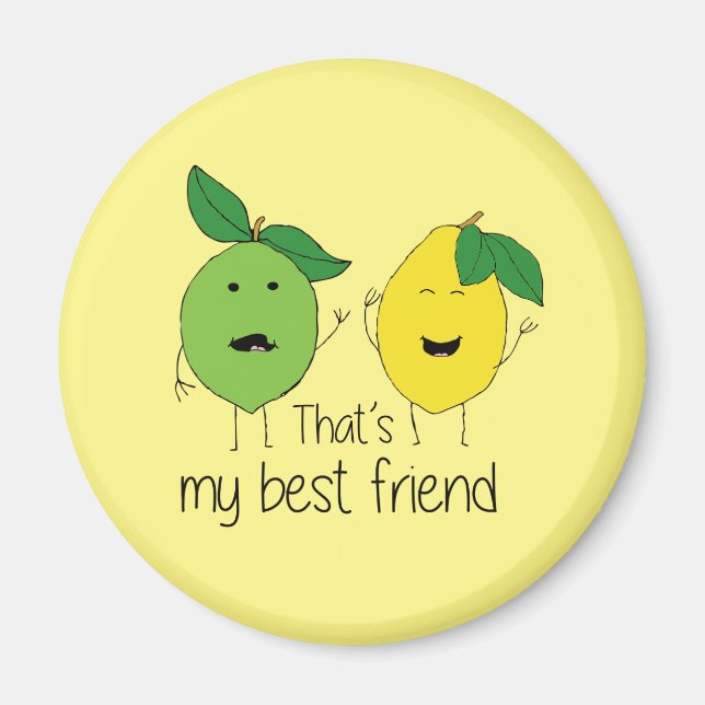 Aimant Lemon and Lime Best Friends BFF Lemon Art Besties (Devant)