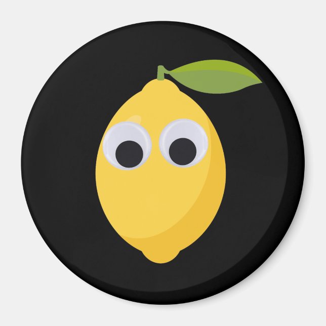 Aimant Lemon, sweet fruit with googly eyes (Devant)