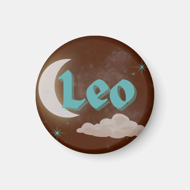Aimant Leo Celestin esthétique Lune Cloud Stars Design (Devant)