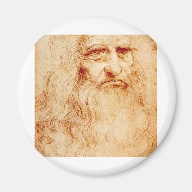 Aimant Leonardo da Vinci, soi-disant autoportrait. (Devant)