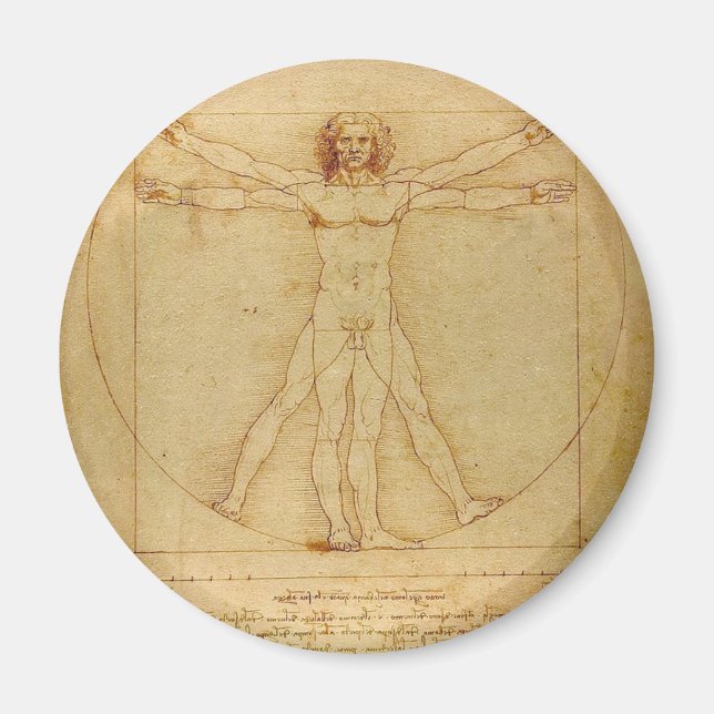Aimant Leonardo Da Vinci - Vitruvian Homme Peinture (Devant)