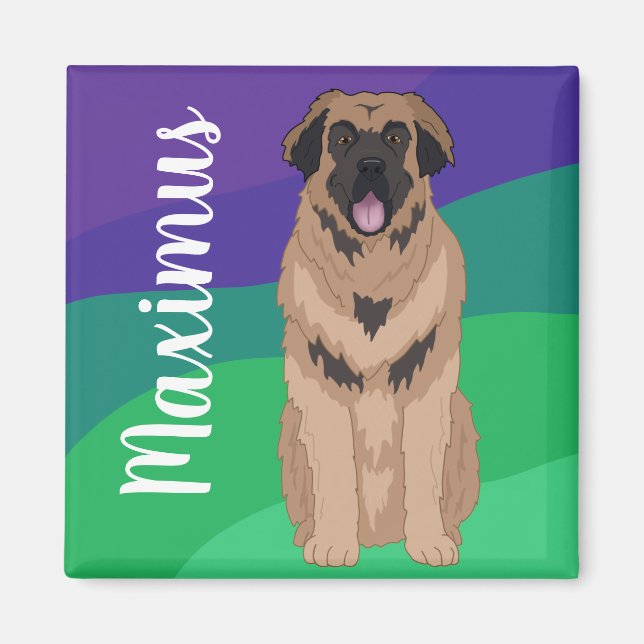 Aimant Leonberger personnalisable (Devant)
