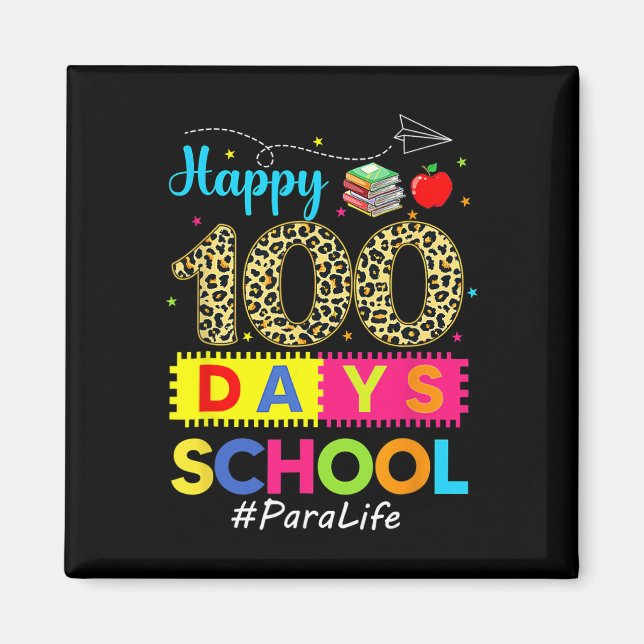 Aimant Léopard 100e jour d'école Para Life 100 jours plus (Devant)