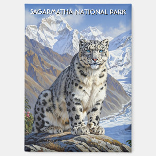 Aimant Léopard des neiges dans le parc national de Sagarm