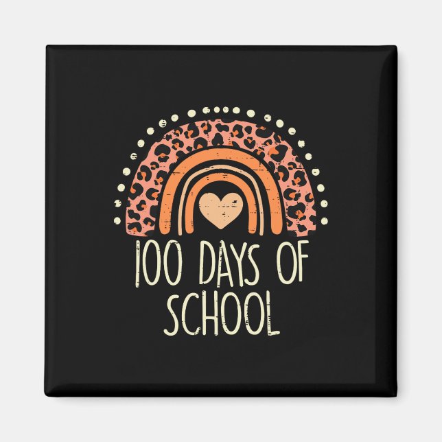 Aimant Leopard Rainbow 100 Days School Cute 100th Day Tea (Devant)