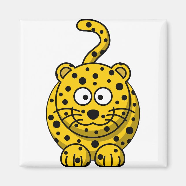 Aimant Leopard Spots Jaune Faune Safari Africain (Devant)