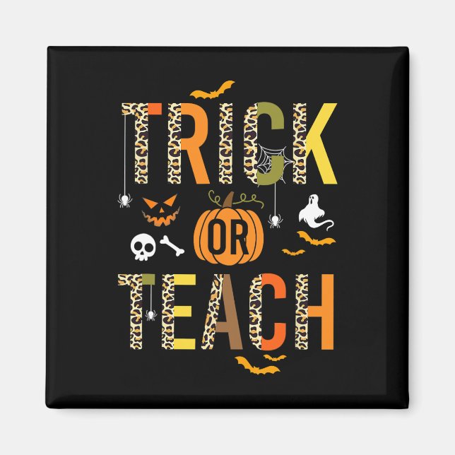 Aimant Leopard Trick Ou Enseigner L'École D'Halloween Aut (Devant)