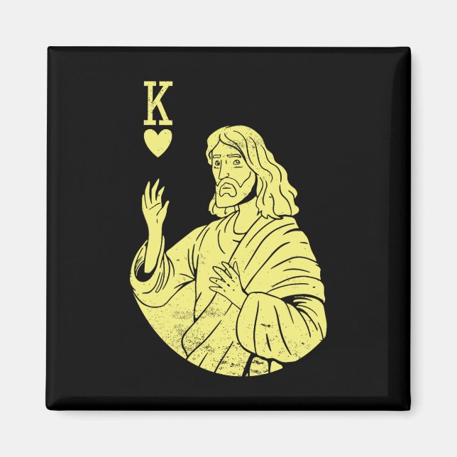 Aimant L'Équipe Jésus Christ Est Le Roi Du Coeur Religieu (Devant)