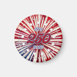 Aimant Les 250 ans d'Amérique 1776-2026 Feux d'artifice R