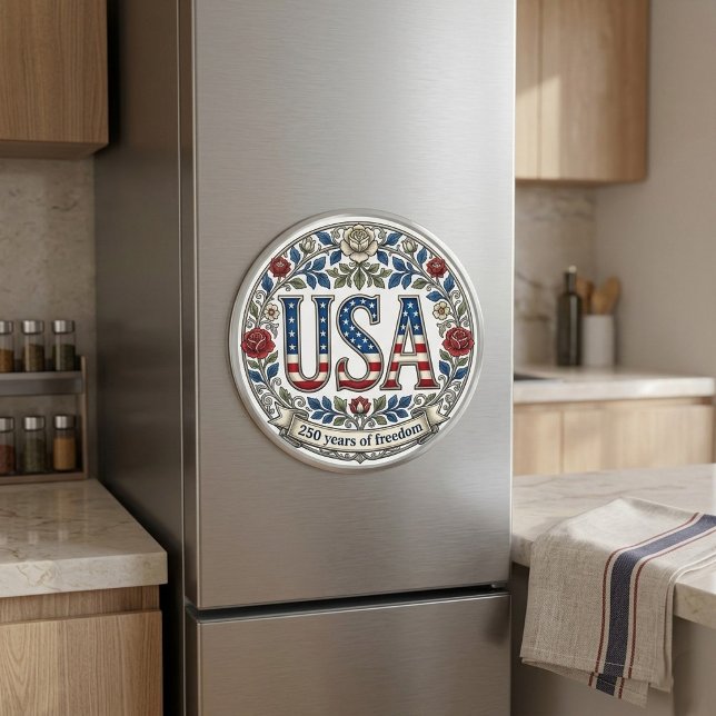 Aimant Les 250 ans de liberté d'Amérique - Anniversaire d (America's 250 Years of Freedom Silver Anniversary Magnet)