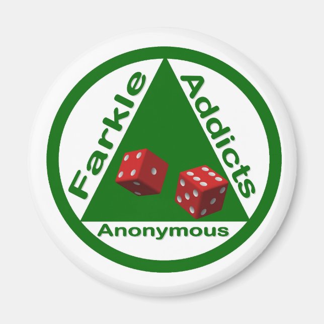 Aimant Les accros du farkle Anonymous (Devant)