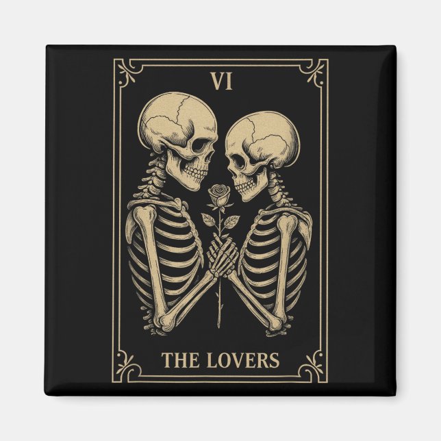 Aimant Les Amateurs Tarot Skeleton tenue romance gothique (Devant)