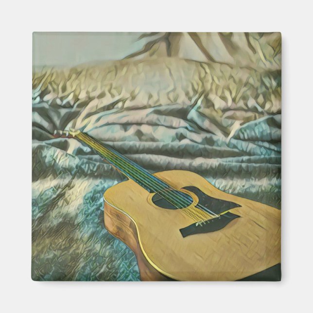 Aimant Les amoureux de guitare cadeaux (Devant)