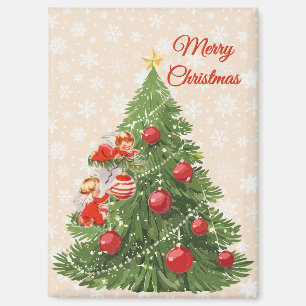 Aimant Les anges décorant l'arbre de Noël