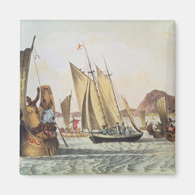 Aimant Les Anglais accueillis en bord de mer du Sud (Devant)