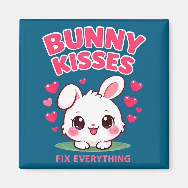 Aimant Les baisers de lapin fixent tout conception de lap (Devant)