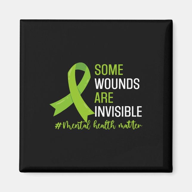 Aimant Les blessures sont invisibles Mois de sensibilisat (Devant)