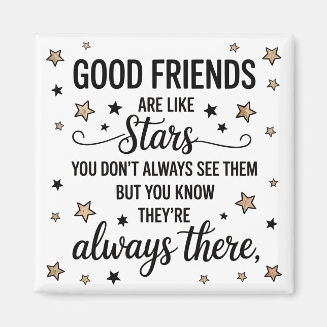 Aimant Les bons amis sont comme des étoiles Citation Insp (Devant)