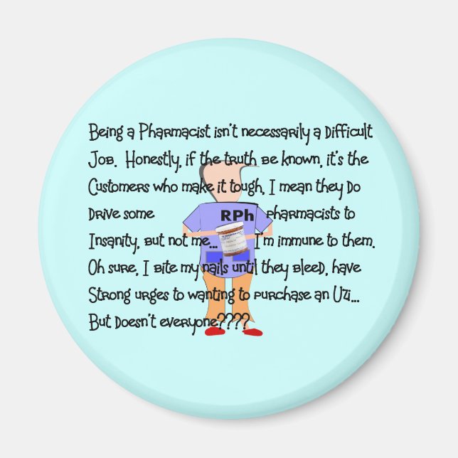 Aimant Les cadeaux des pharmaciens "Le bord de la folie" (Devant)