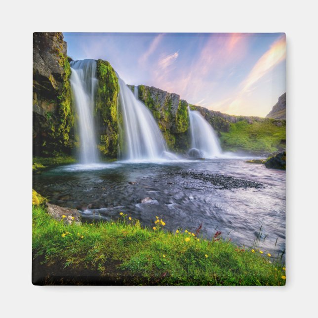 Aimant Les cascades | Kirkjufellsfoss, Islande (Devant)