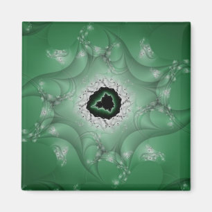 Aimant Les cauchemars   Art fractal vert et blanc