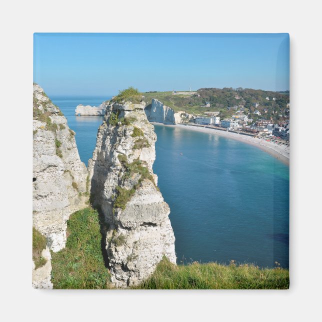 Aimant Les célèbres falaises d'Etretat en France Carte po (Devant)