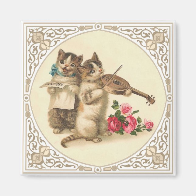 Aimant Les chatons musicaux anthropomorphes (Devant)