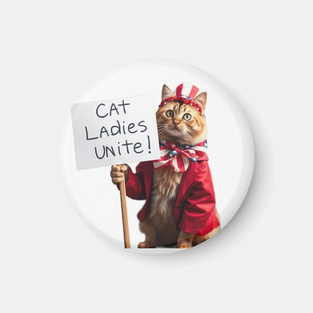 Aimant Les chats Dames Unite Kamala Harris pour le présid (Devant)
