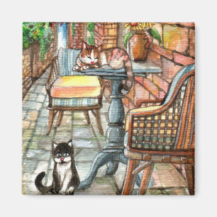 Aimant Les chats dans la ruelle arrière