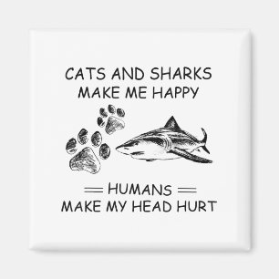 Aimant Les chats et les requins me rendent heureux Les hu