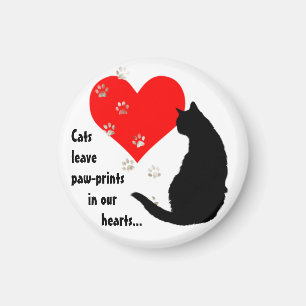 Aimant Les chats quittent Paw-Prints dans nos coeurs