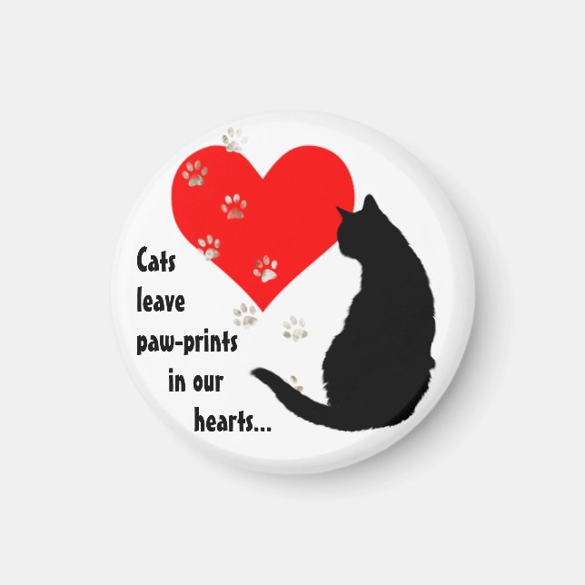 Aimant Les chats quittent Paw-Prints dans nos coeurs (Devant)