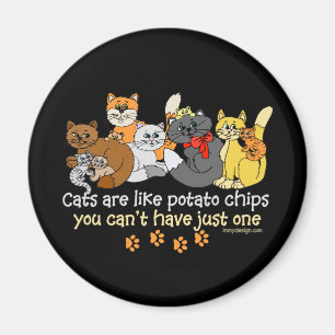 Aimant Les chats sont comme des chips