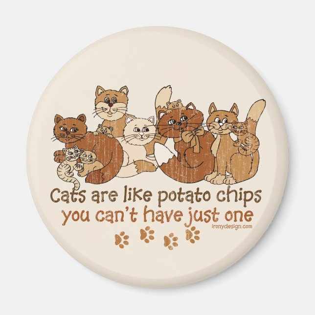 Aimant Les chats sont comme des chips (Devant)