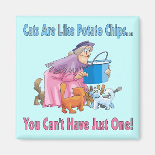 Aimant Les chats sont comme des pommes chips