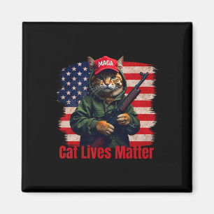 Aimant Les chats vivent un problème amusant Trump 2024 Tr