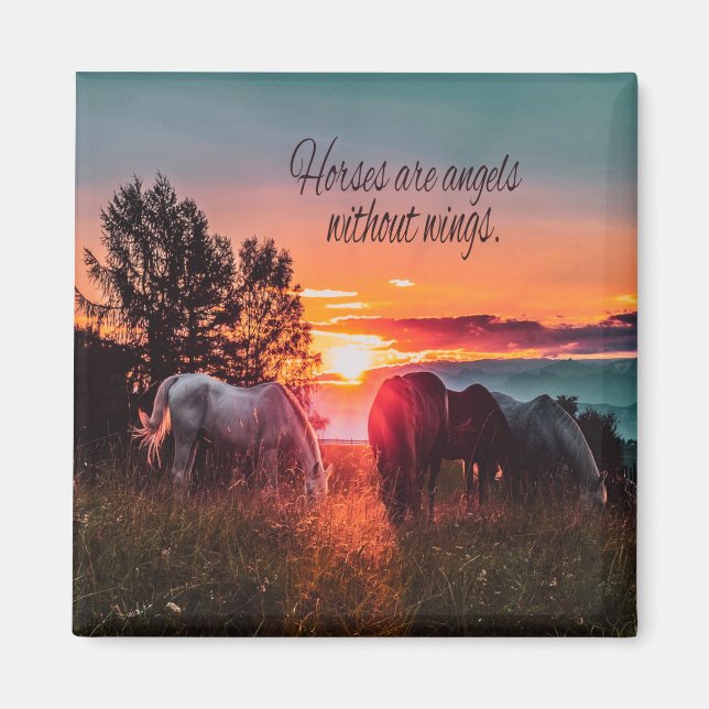 Aimant Les chevaux sont des anges sans ailes (Devant)