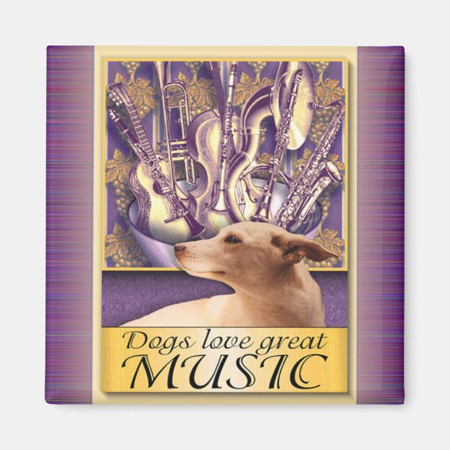 Aimant Les chiens aiment la grande MUSIQUE (Devant)