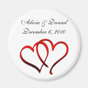 Aimant Les coeurs rouges sauvent l'aimant de date