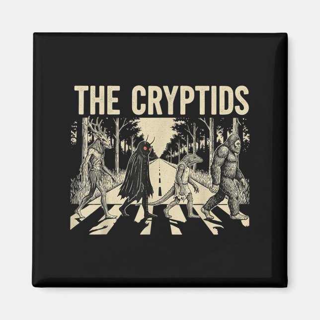 Aimant Les Cryptides Drôle Bigfoot Mothman Monstre (Devant)