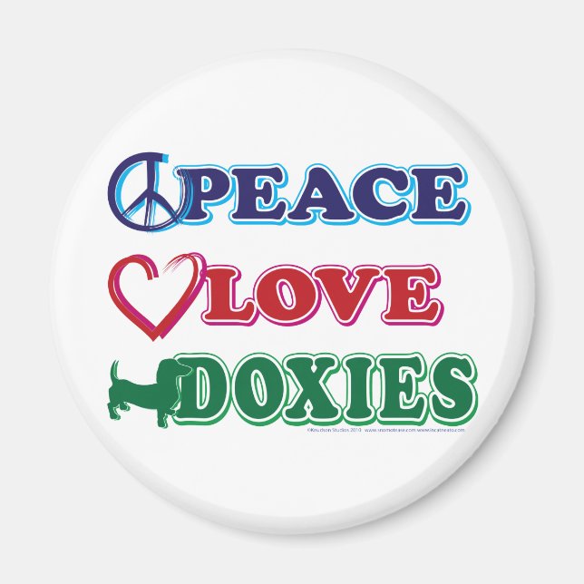Aimant Les Doxies De L'Amour De La Paix - Dachsund (Devant)