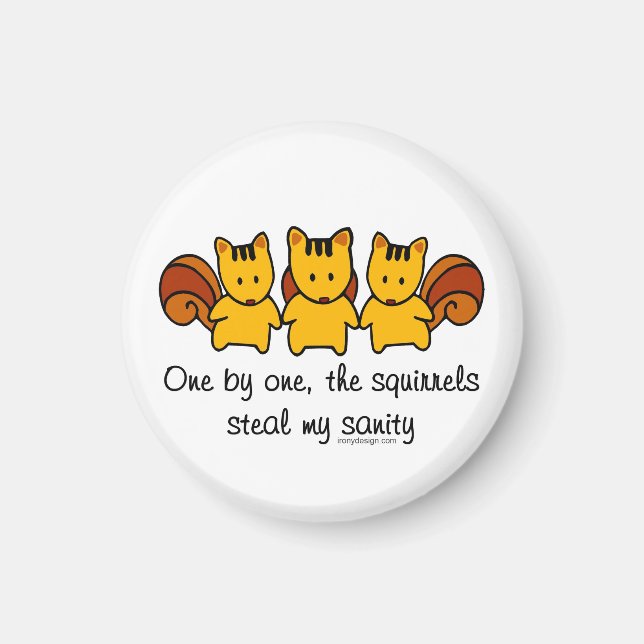 Aimant Les écureuils volent ma santé mentale (Devant)