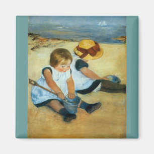 Aimant Les enfants de Mary Cassatt sur la plage (1884)