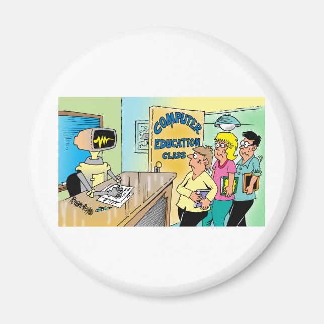 Aimant Les enfants voient un professeur de robots en clas (Devant)