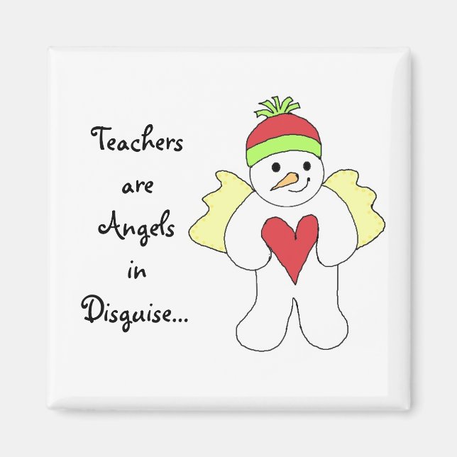 Aimant Les enseignants sont des Anges déguisés...Bonhomme (Devant)
